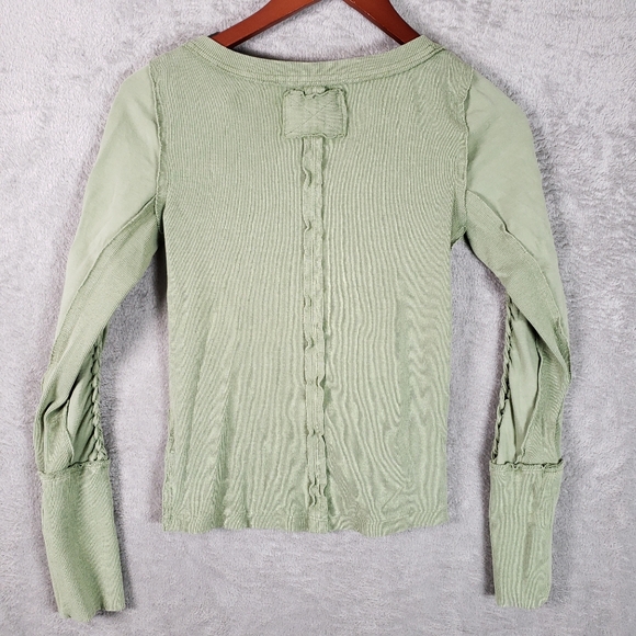 Free People We The Free Daisy Ribbed Braided Cotton T-Shirt S - Picture 5 of 10